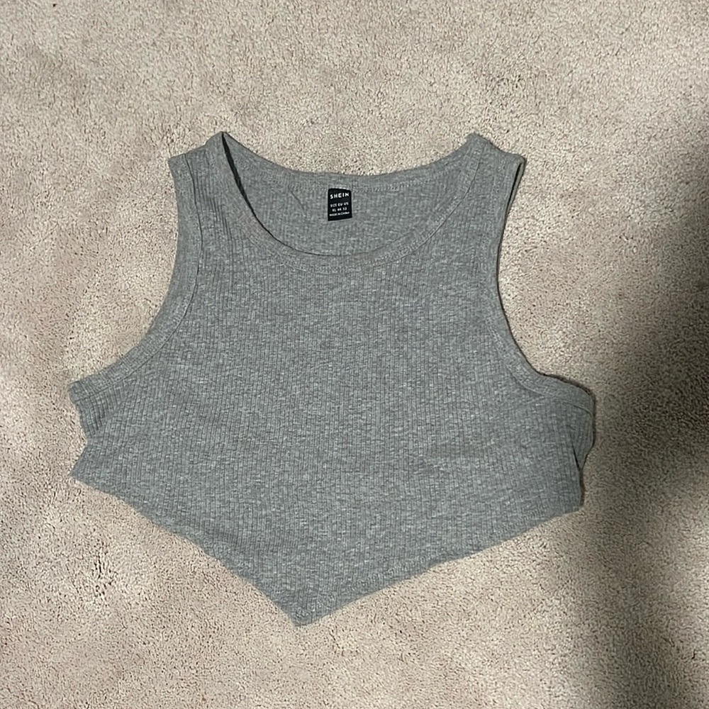 size xl shein grey cropped halter neck